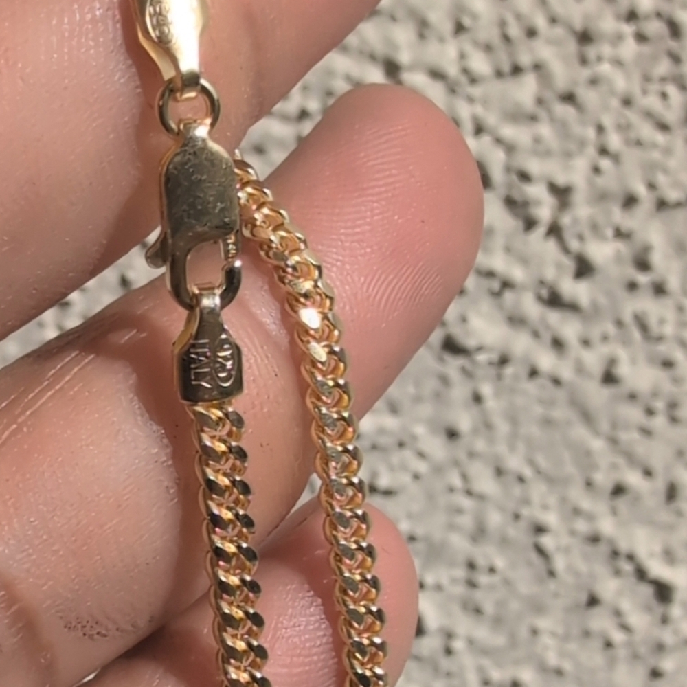 Gold Finish 925 Sterling Silver Miami Cuban 080 Chain Link 2.6mm - CH339 - Picture 4 of 4